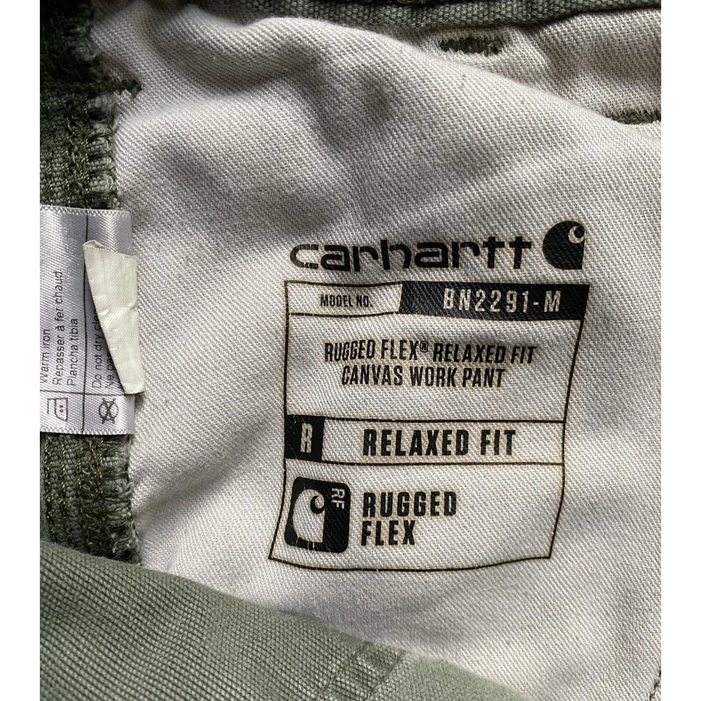 CARHARTT Distressed Streetwear Skate Relaxed Work Worn Pants, Grail, 33x34 Moss